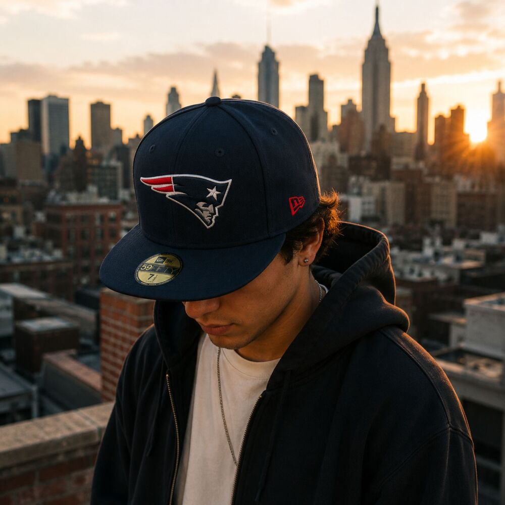 59FIFTY Patriots Fitted Hat 7½ Navy Structured Streetwear New Era Cap Classic